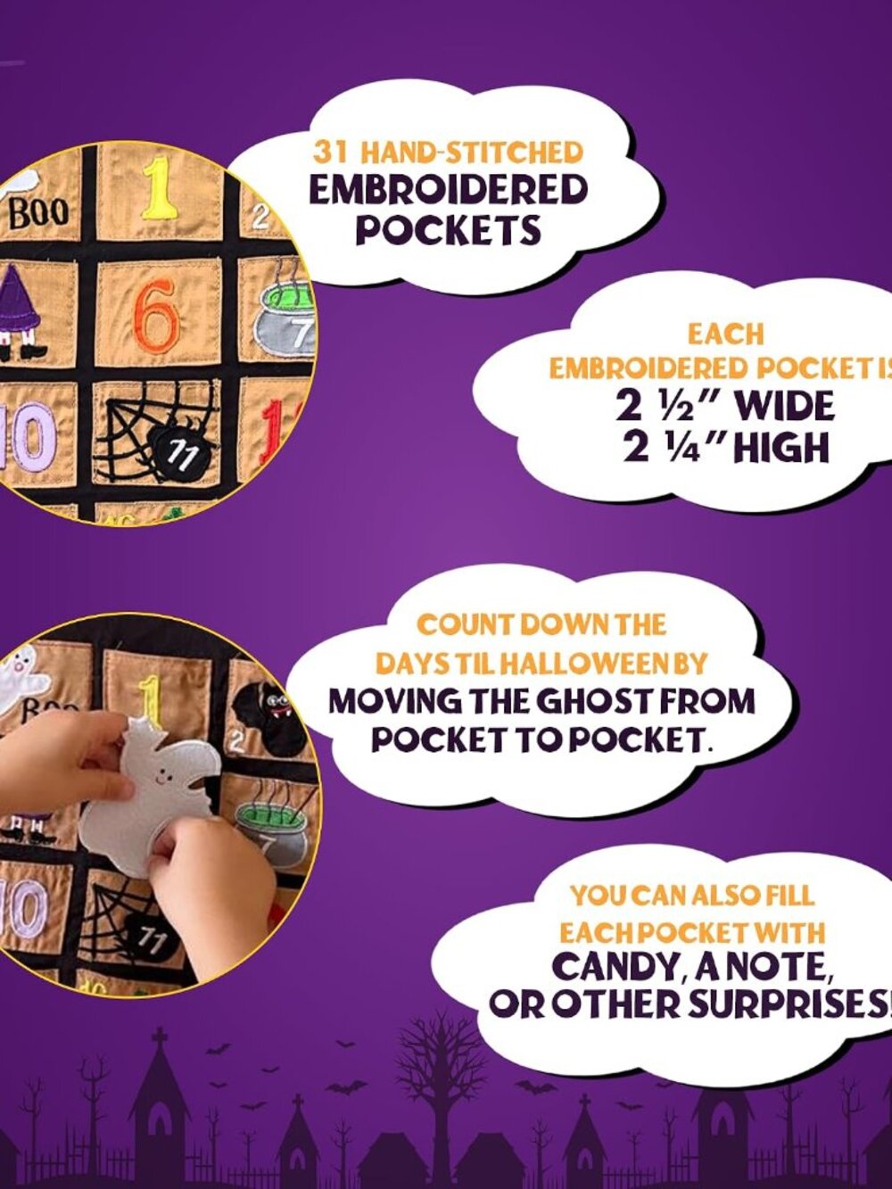 Happy Halloween Advent Countdown Calendar Decoration for Kids and Family by | Wa - Picture 5 of 5